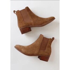 New Steve Madden Dover Cognac Suede Leather Ankle Chelsea Booties Size 7.5M